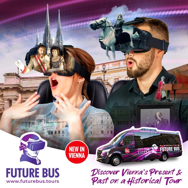Vienna: Bus Tour with Virtual Reality Experience - Meeting the purple minibus behind the Opera