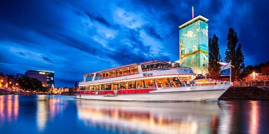 Vienna: Evening Cruise Along The Danube - Sunset from the upper deck