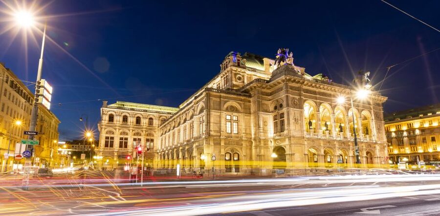 Vienna: Panoramic Night Tour by Bus - Audio, seating, and the view from the windows